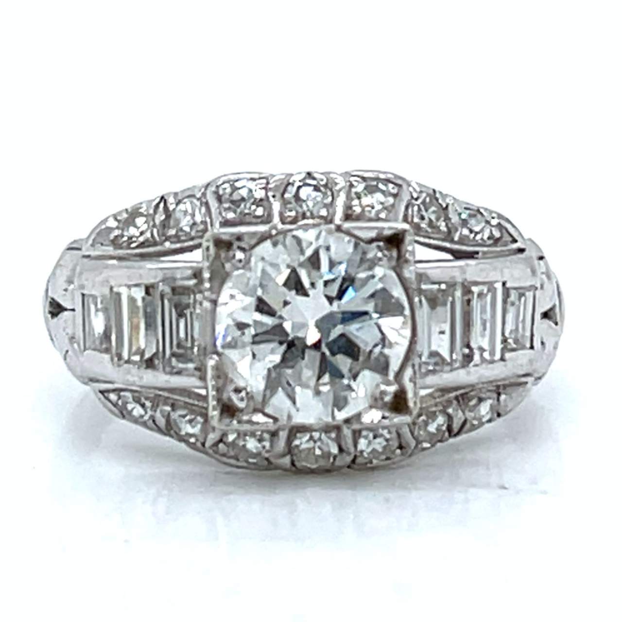 Art Deco Platinum 1.95 Ct. Diamond Ring