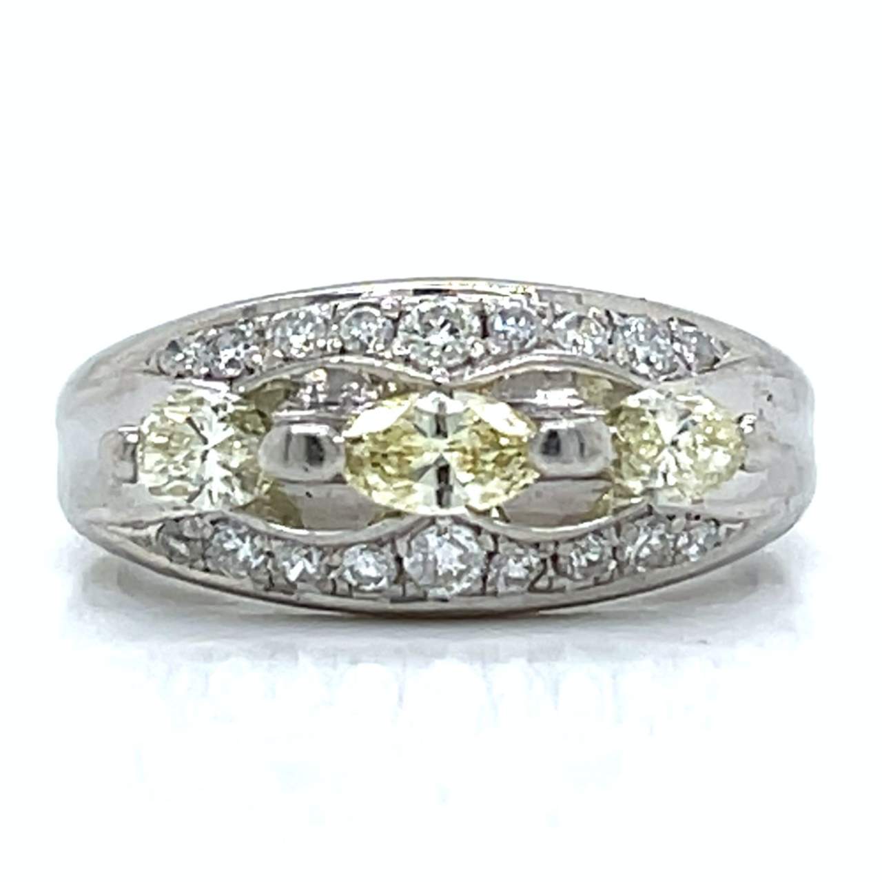 Platinum Fancy Yellow Diamond Ring