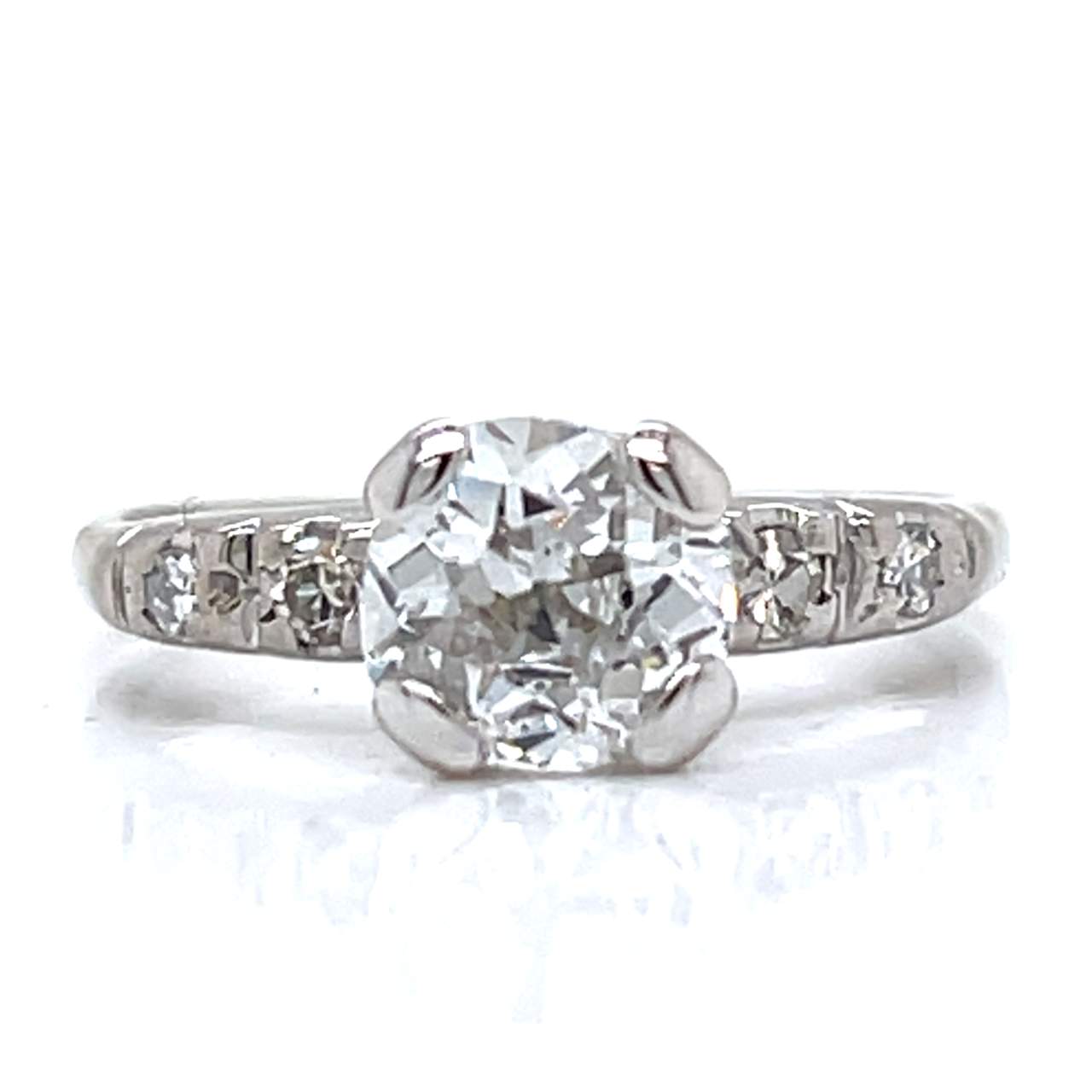 Art Deco Platinum 1.30 Ct. Diamond Engagement Ring