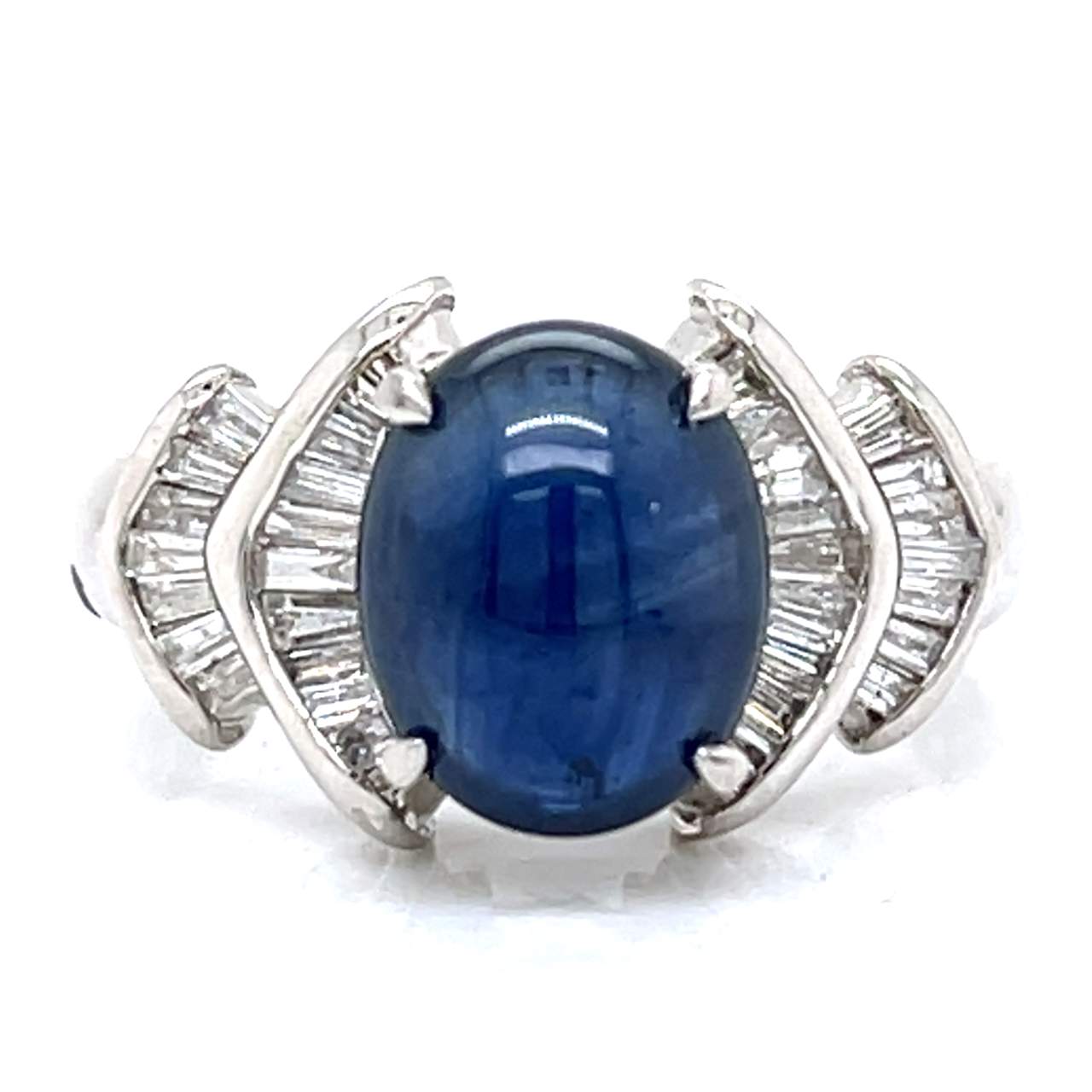 Platinum 3.03 Ct. Sapphire & Diamond Ring
