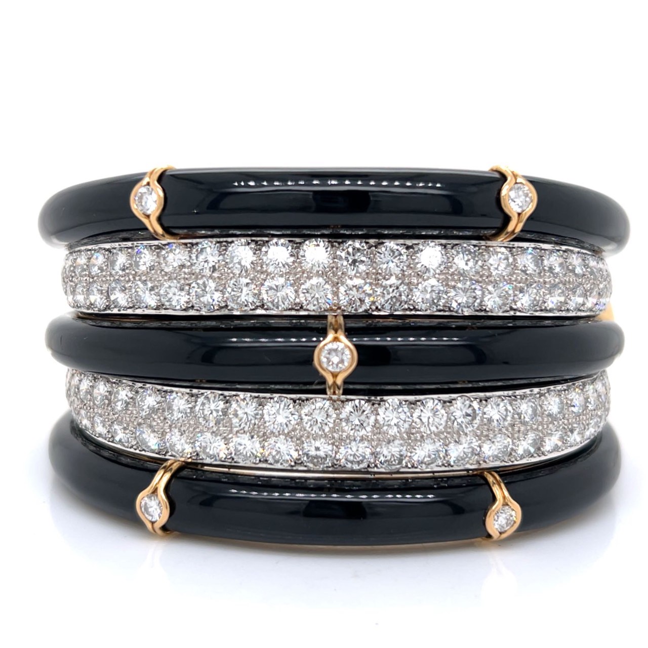 18K Yellow & White Gold 24.00 Ct. Diamond Bangle Bracelet