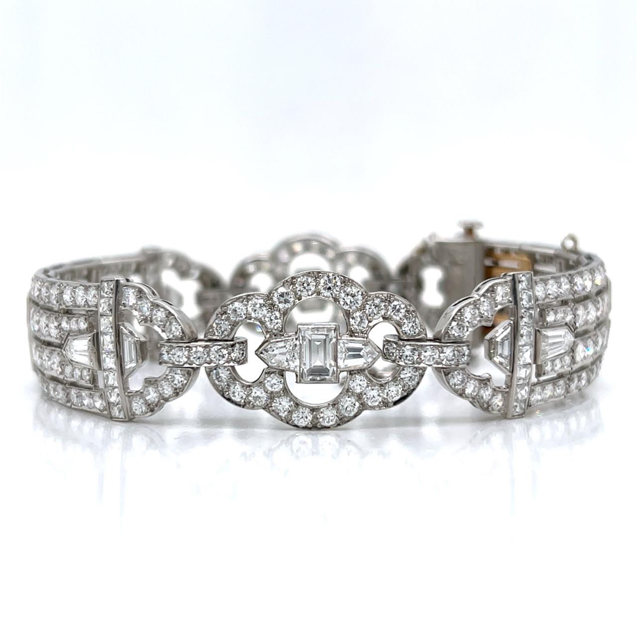 TIFFANY & CO. Art Deco Platinum 22.40 Ct. Diamond Bracelet