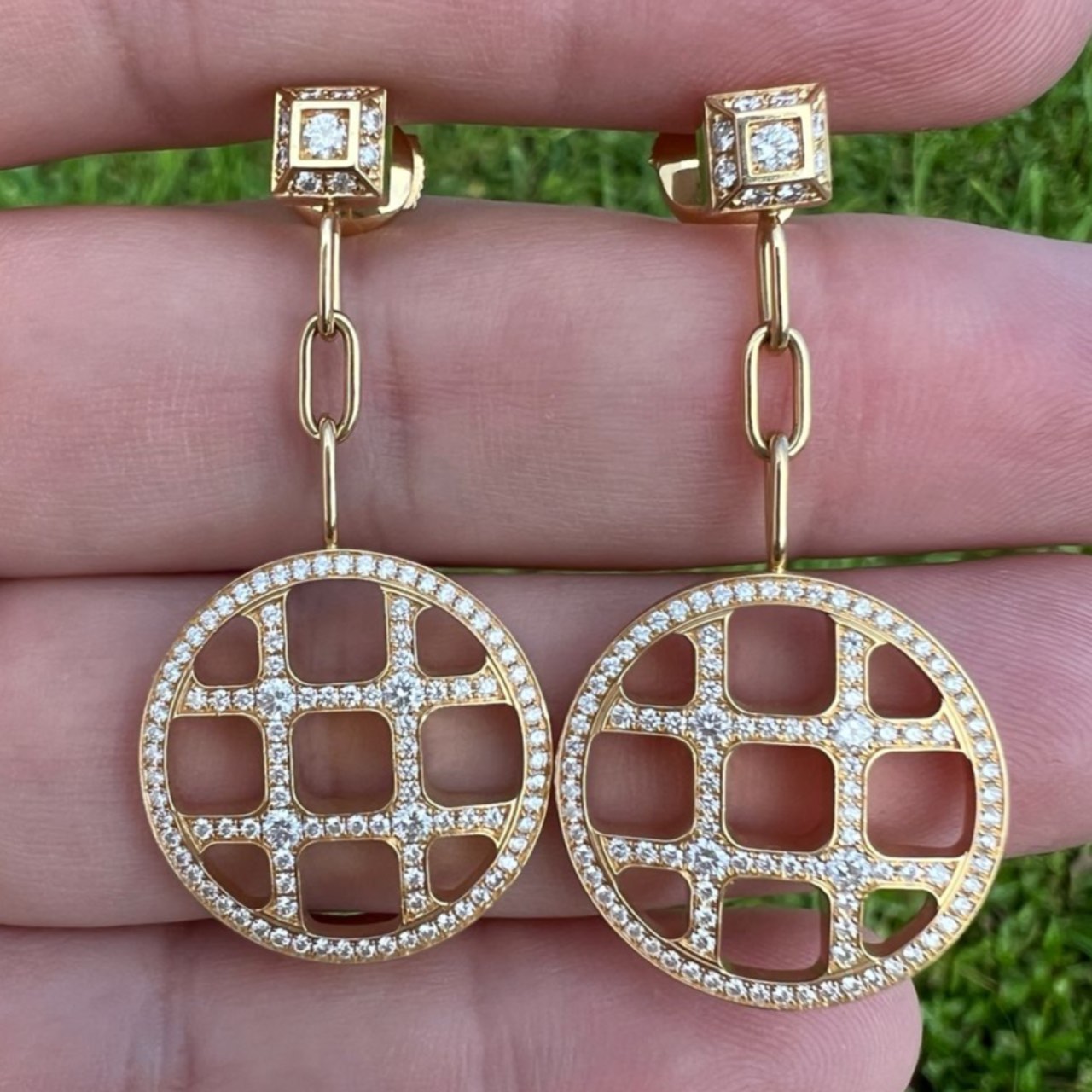 CARTIER PASHA 18K Yellow Gold Diamond Earrings