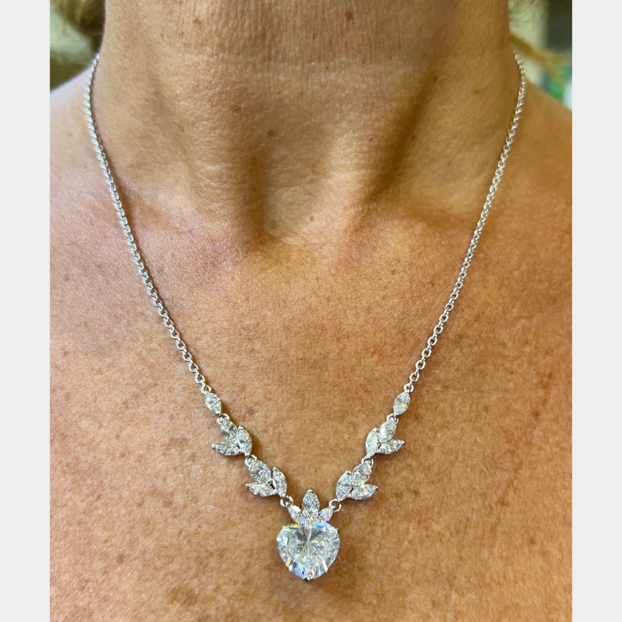 Platinum GIA Certified 4.17 Ct. Diamond Necklace