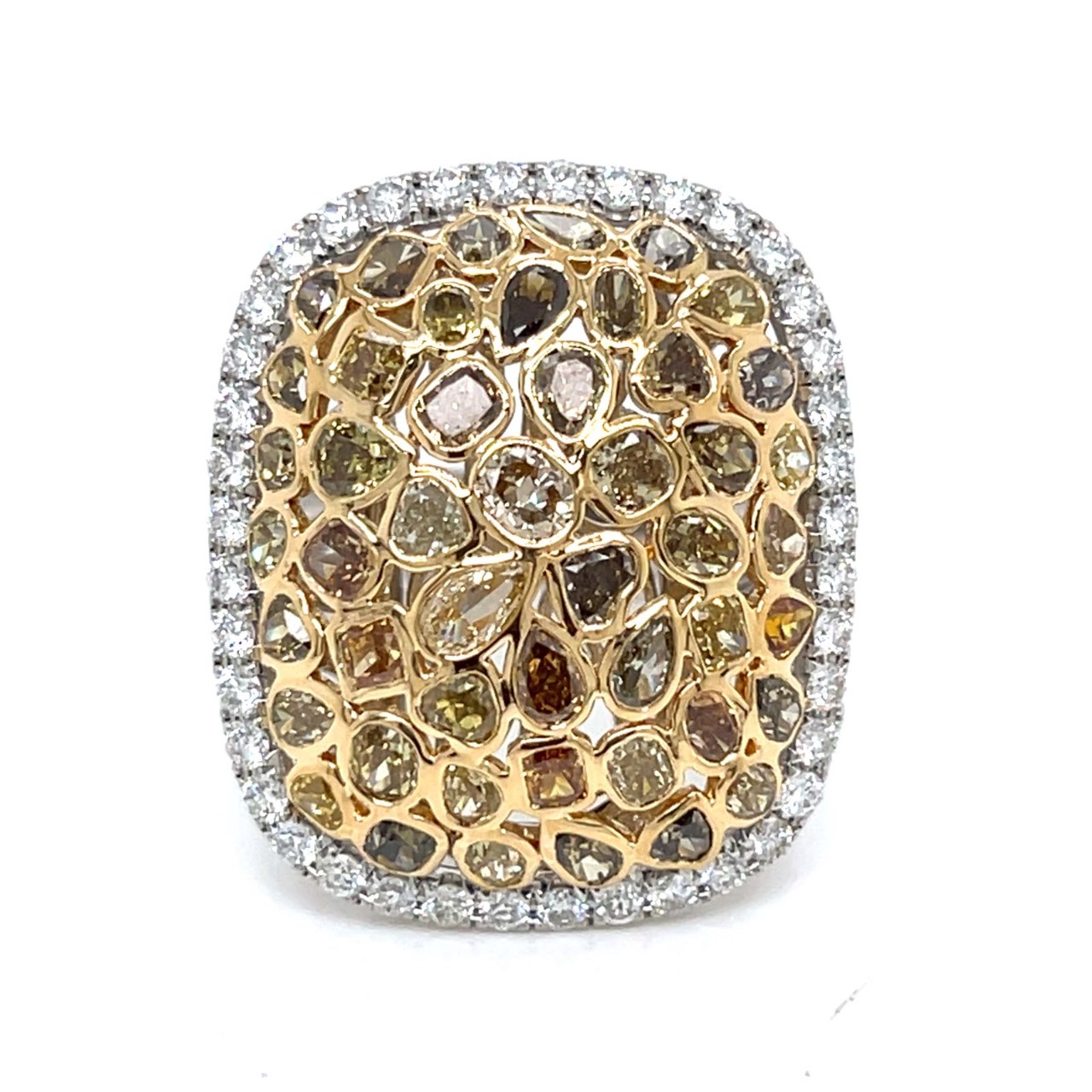 18K Yellow Gold Natural Color Diamond Ring