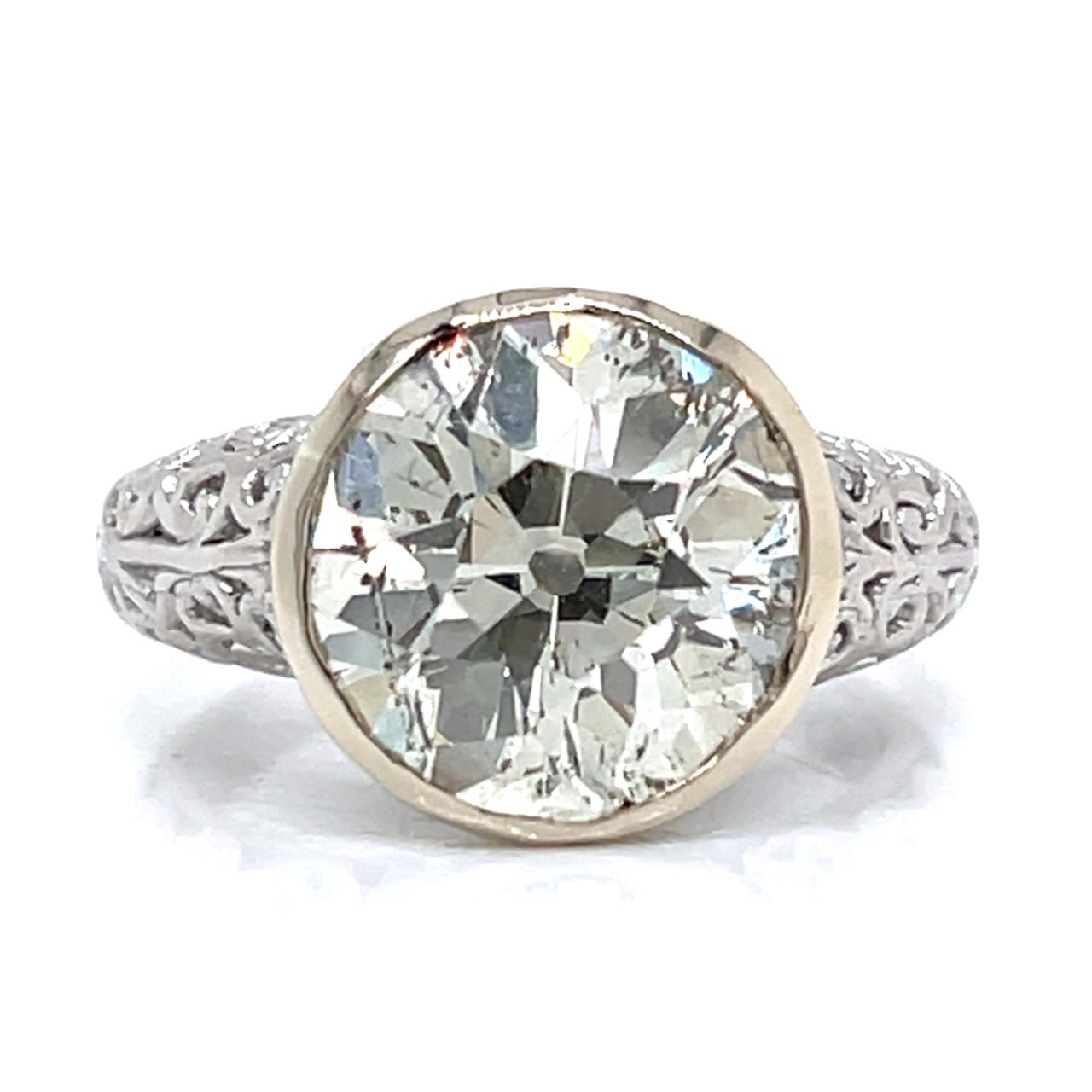 Art Deco Platinum 6.14 Ct. Diamond Ring