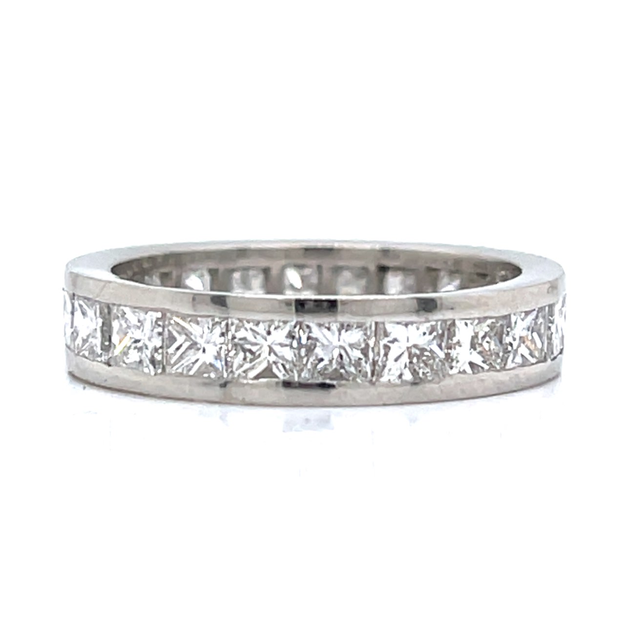 Platinum 3.70 Ct. Princess-cut Diamond Eternity Ring