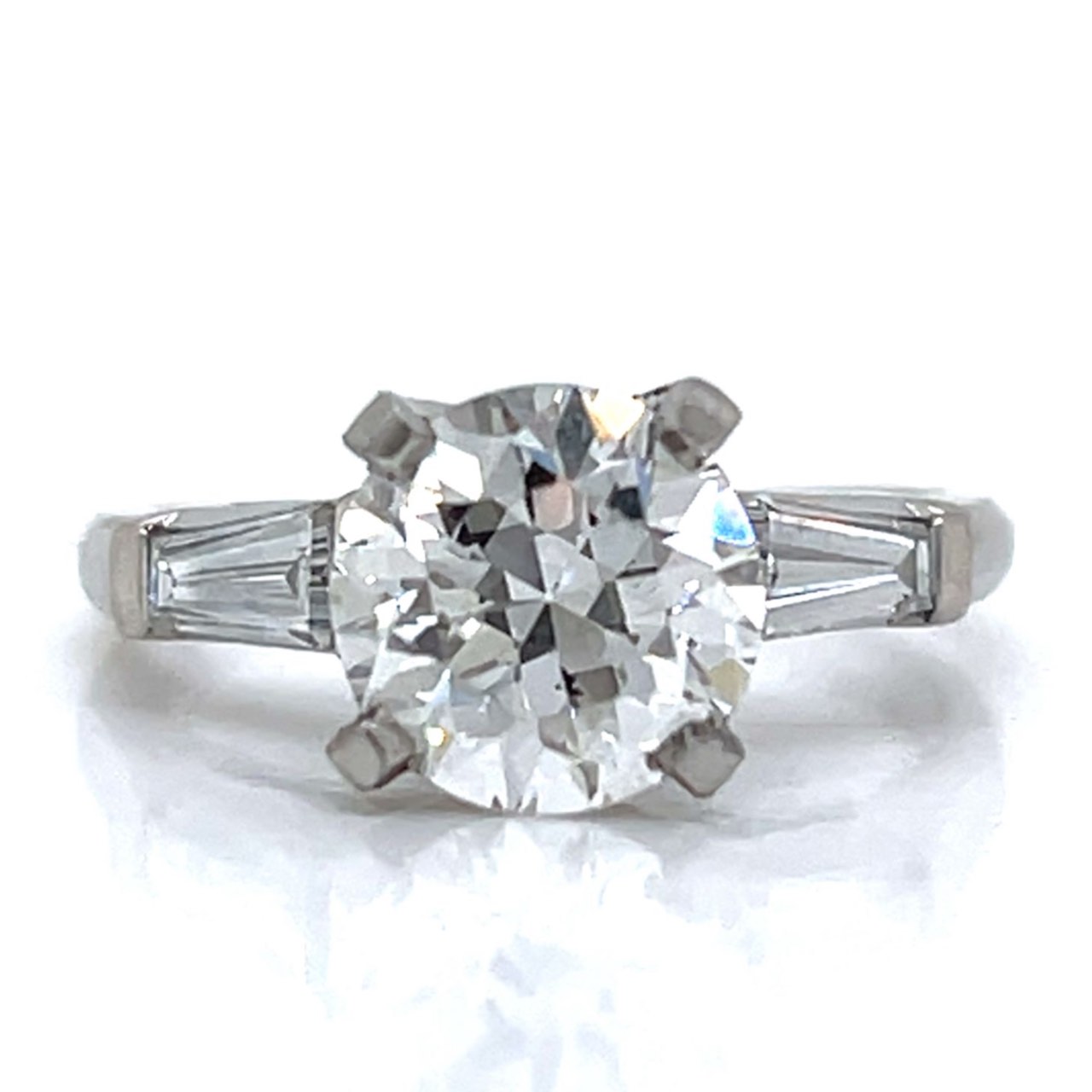 Platinum GIA Certified 1.95 Ct. European-cut Diamond Ring