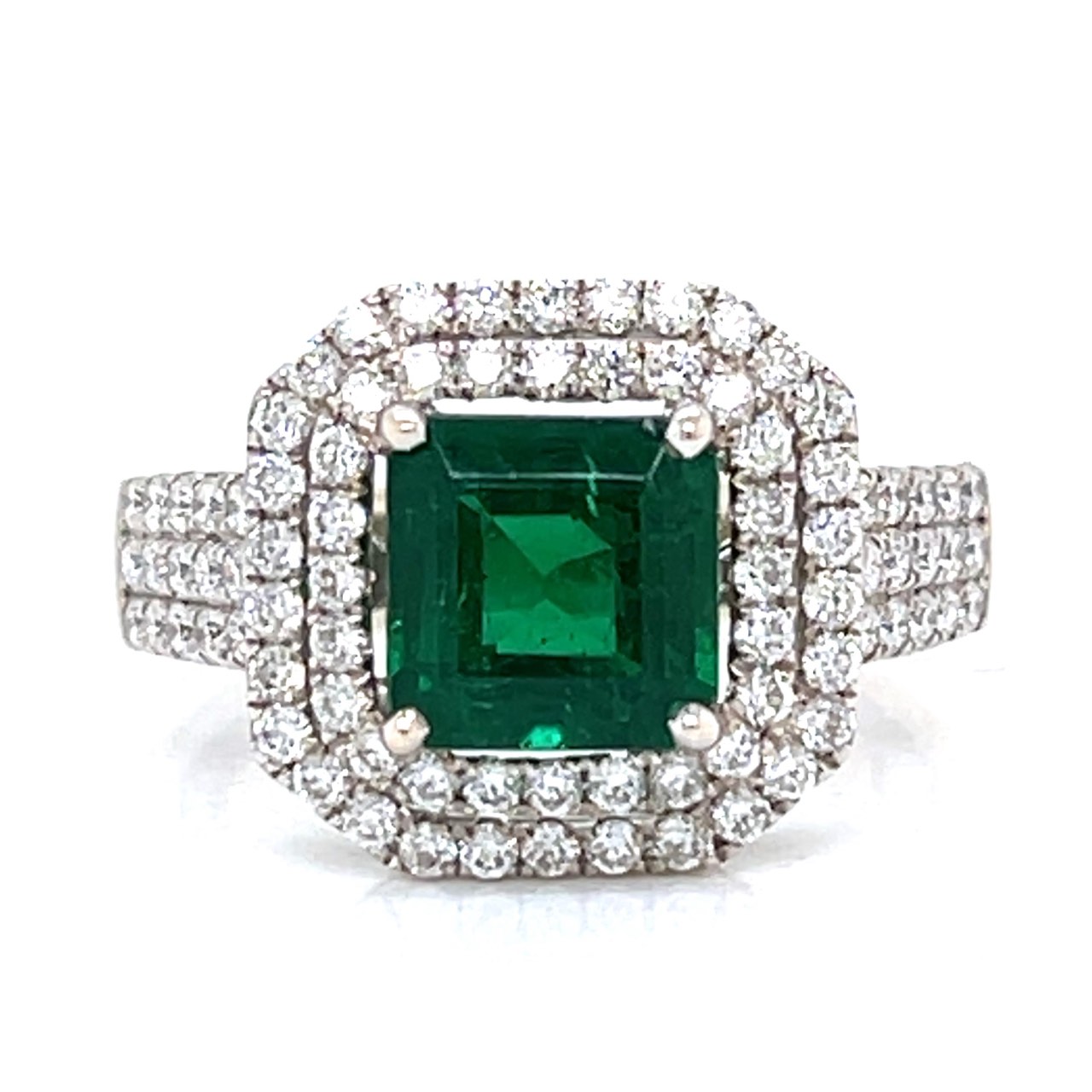 18K GIA Certified 2.94 Ct. Emerald & Diamond Ring