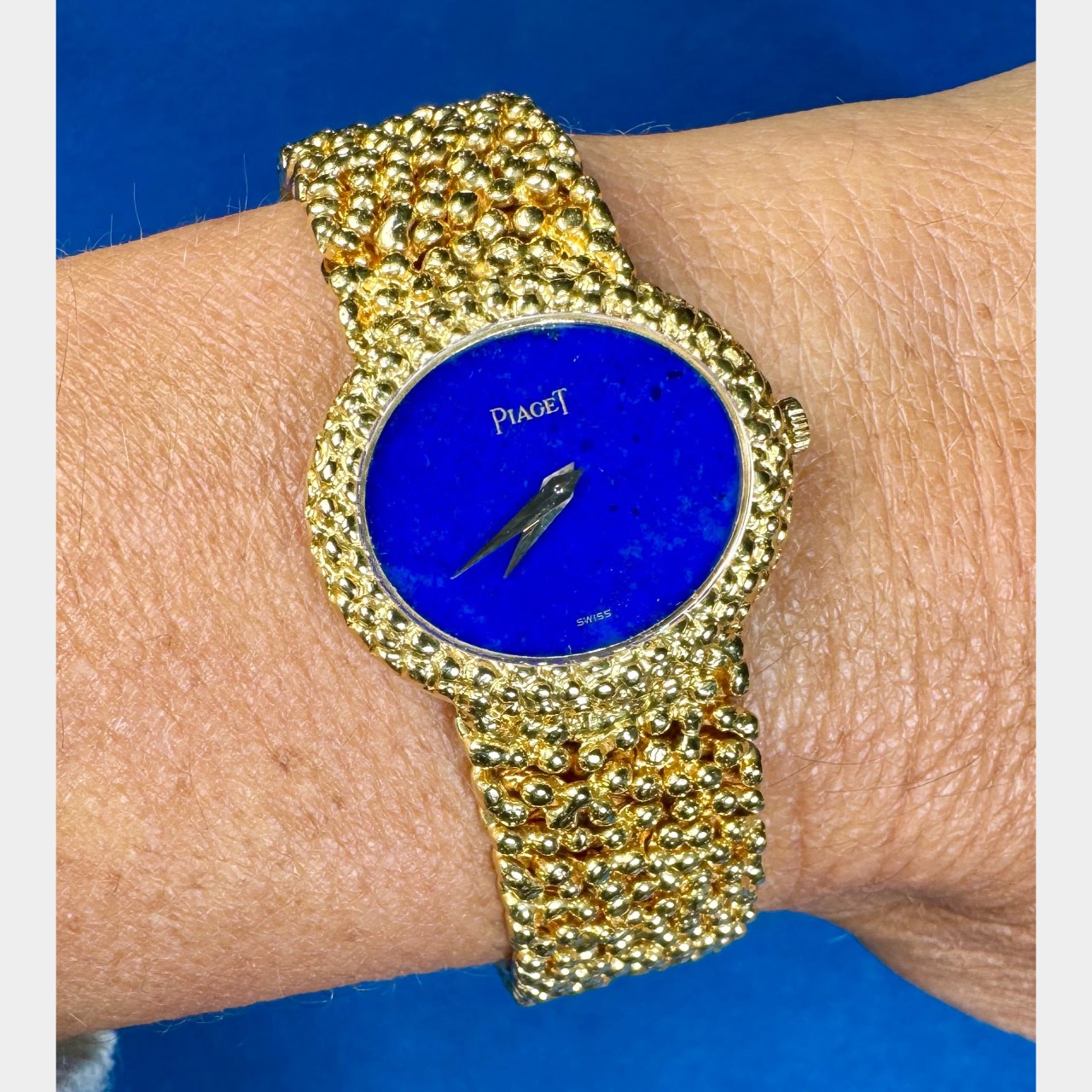 PIAGET 18K Yellow Gold Lapis Lazuli Watch