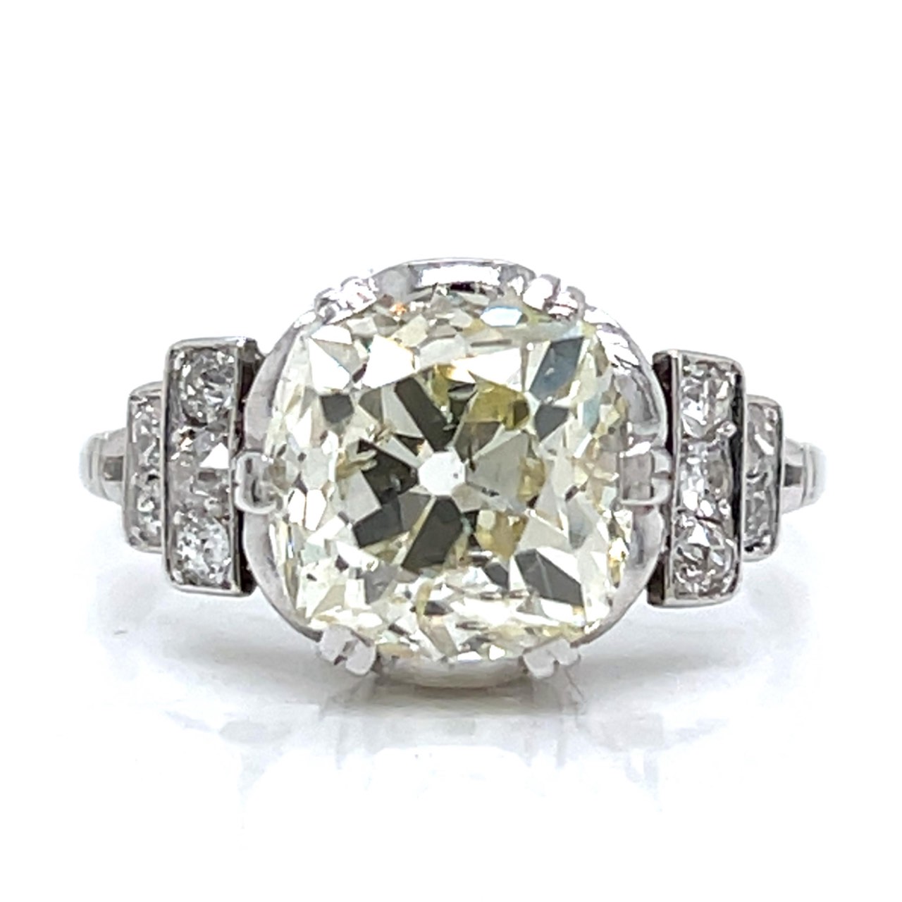 Art Deco Platinum 3.96 Ct. Diamond Ring