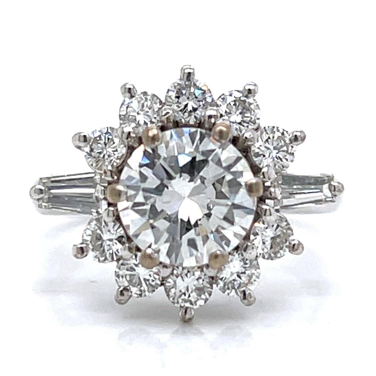 FRENCH 18K White Gold 3.46 Ct. Diamond Ring