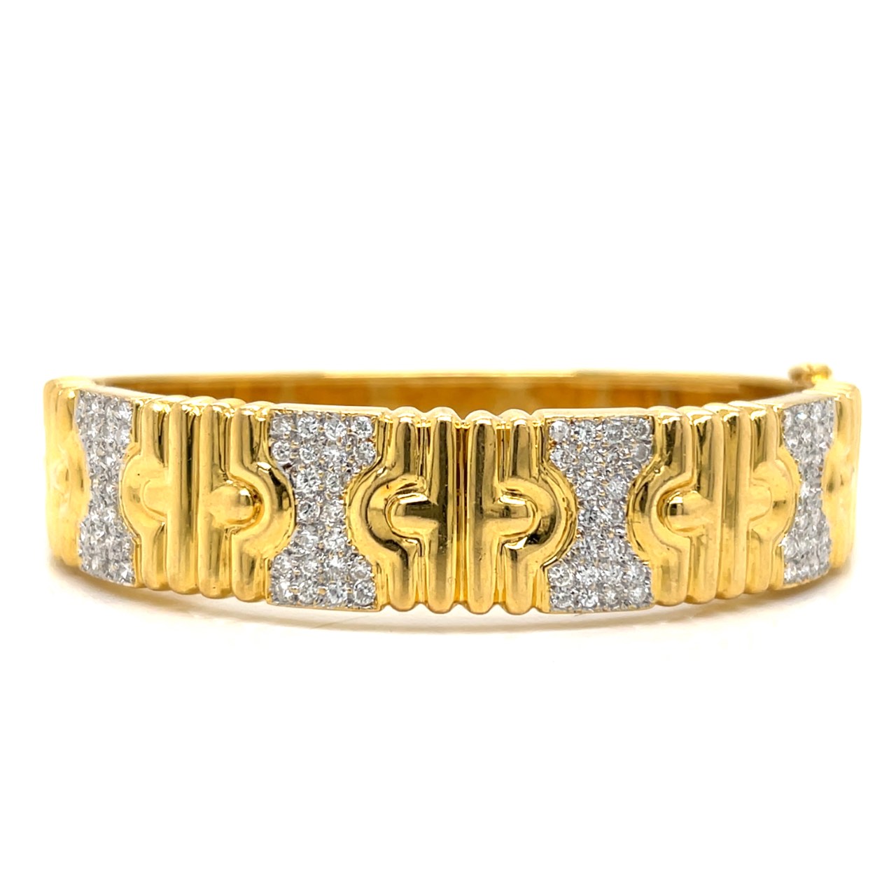 18K Yellow Gold Diamond Bangle Bracelet