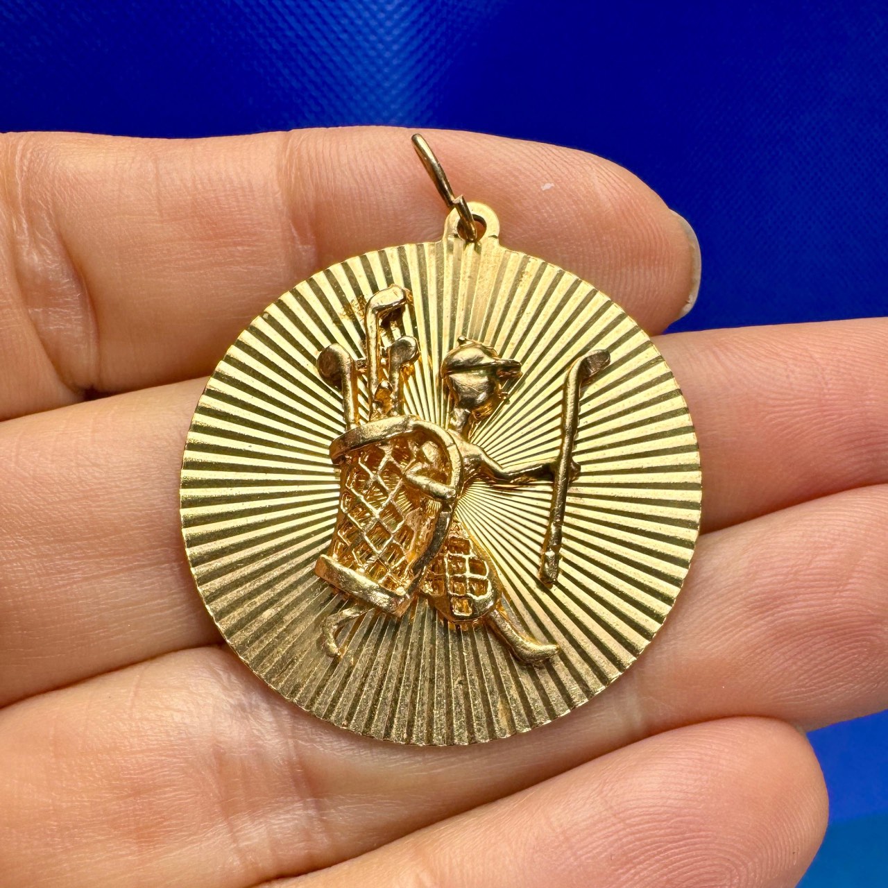 1960’s 14K Yellow Gold Golfer Pendant