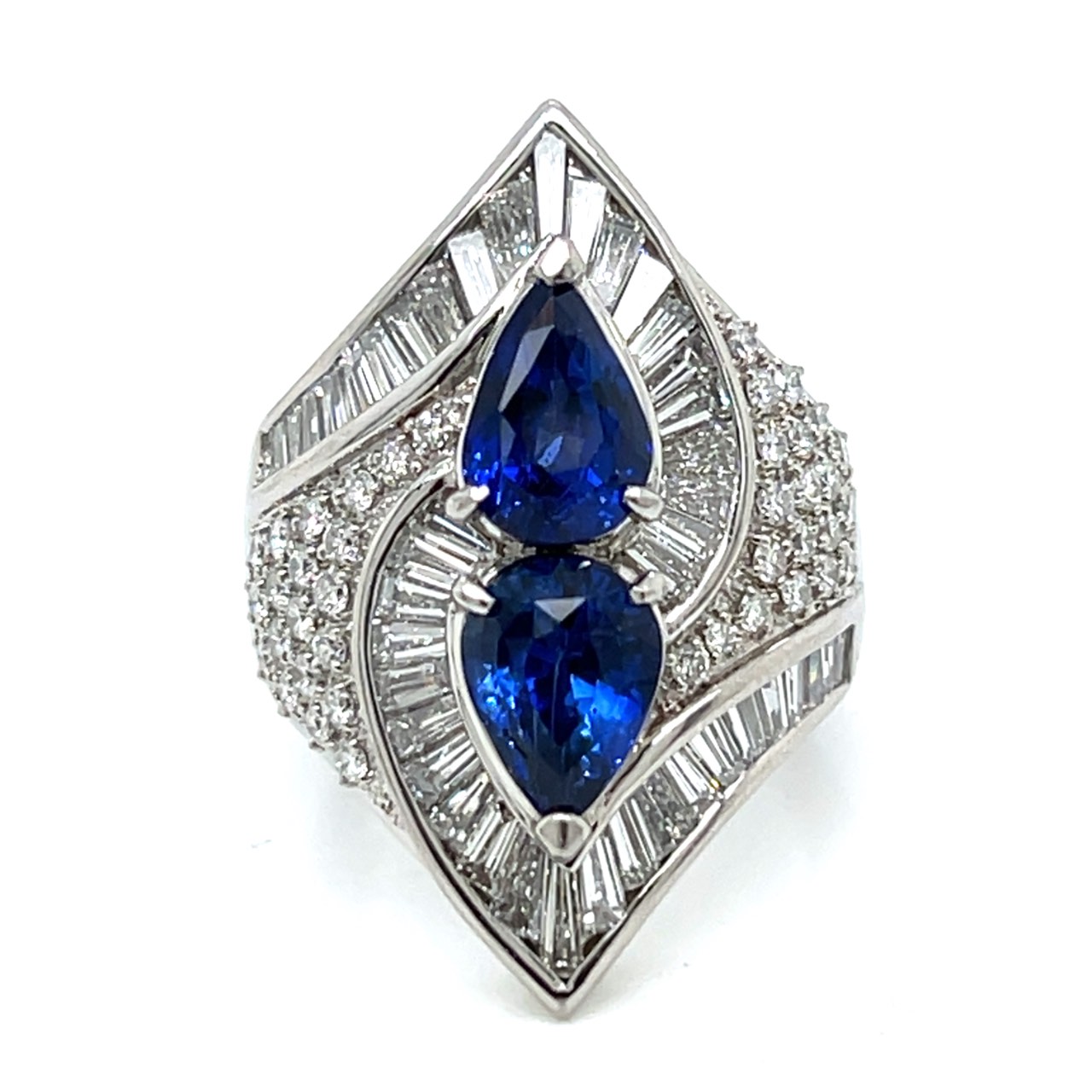 Platinum Sapphire & Diamond Ring