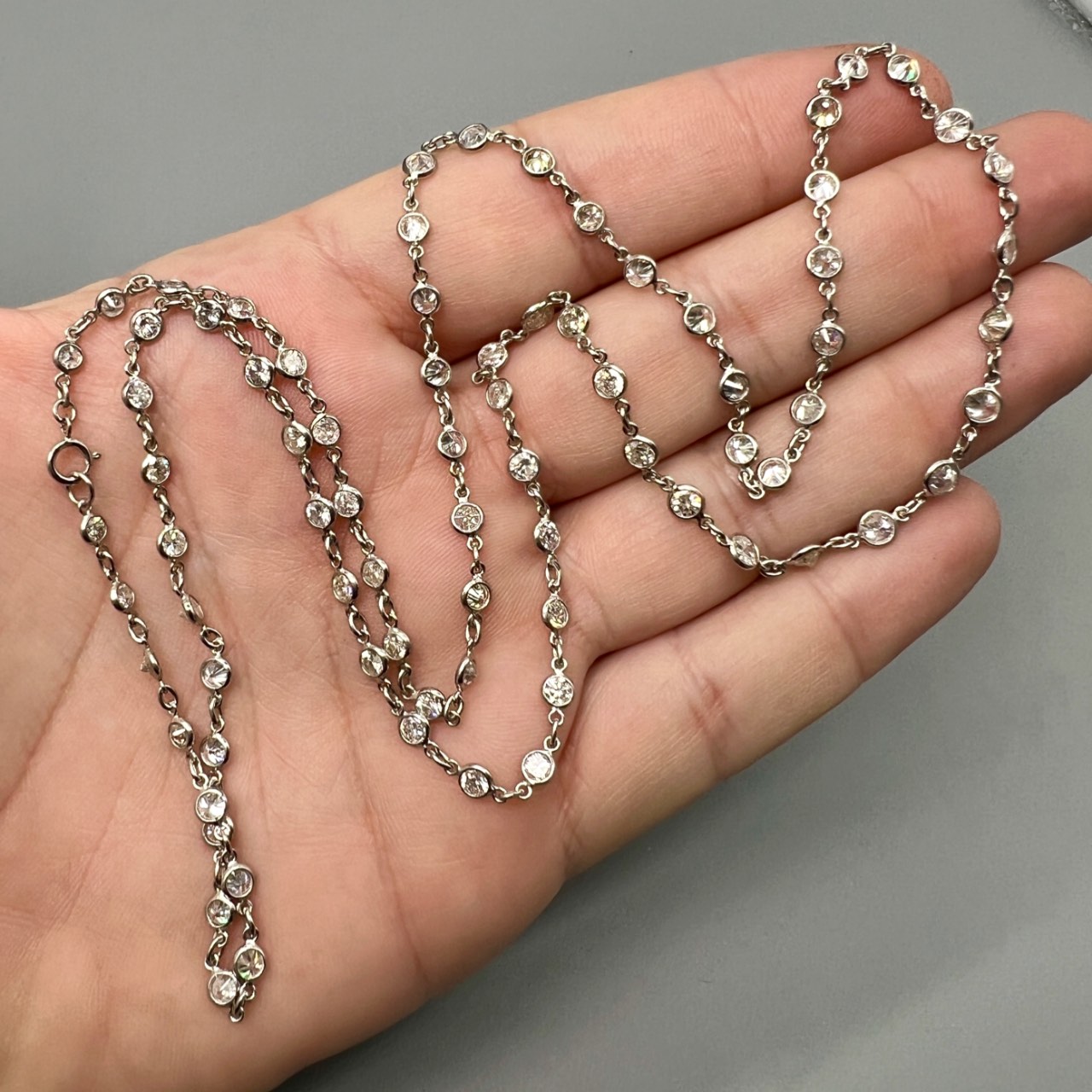 Platinum 11.60 Ct. Diamond by the Yard Necklace