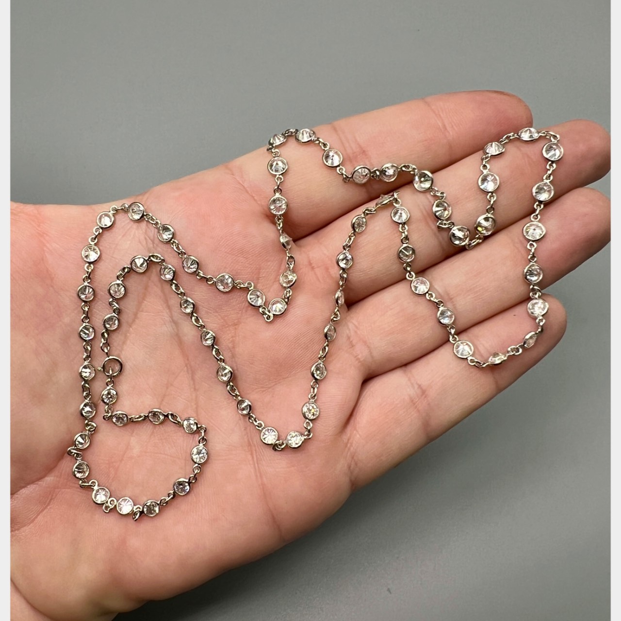 Platinum 16.10 Ct. Diamond by the Yard Necklace